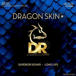 DR Dragon Skin+ Coated Quantum Nickle 45-105 Medium Electric Bass Strings