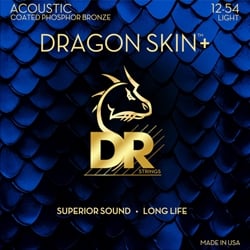 DR Dragon Skin+ Coated Phosphor Bronze 12-54 Light Acoustic Guitar Strings