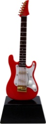 6" Red Electric Guitar on Stand