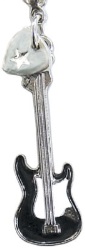 Charm/Zipper Pull - Black Electric Guitar