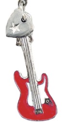 Charm/Zipper Pull - Red Electric Guitar