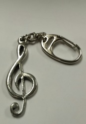 Pewter Treble Clef Key Ring