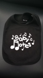 Black Music Notes Baby Bib