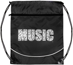 Black Drawstring Music Bag