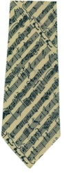 Cream and Black Silk Neck Tie