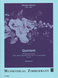 Quintet, Op. 52 - Woodwind Quintet (Parts)