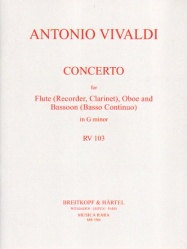 Concerto in G Minor, RV 103 - Flute (or Recorder or Clarinet), Oboe, Bassoon, and Piano