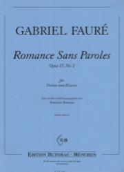 Romance Sans Paroles, Op. 17, No. 2 - Violin and Piano