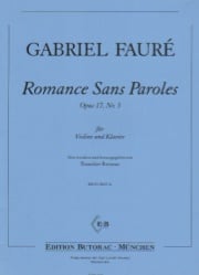 Romance Sans Paroles, Op. 17, No. 3 - Violin and Piano