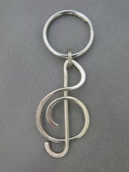 Nickel Treble Clef Key Ring