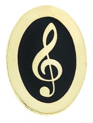 Oval Pin - Treble Clef