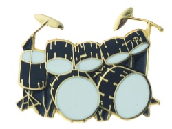 Drum Set Pin - Double Bass Black