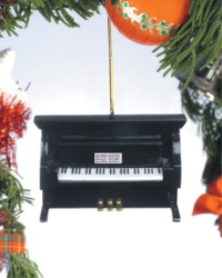 Black Upright Piano Ornament