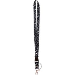 Black with White Notes Lanyard