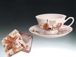 Musical Design Modern Cup and Saucer