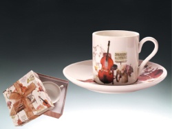 Musical Design Espresso Cup and Saucer