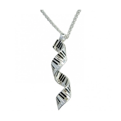 Silver Plated Spiral Keyboard Pendant