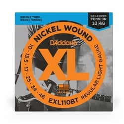 D'Addario EXL110BT Regular Light 10-46 Balanced Tension, XL Nickel Electric Guitar Strings