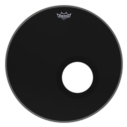 Remo 20" Ambassador Ebony Bass Drumhead - 5" Black DynamO