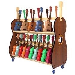 Mobile 30 Soprano Ukulele Storage Rack for Classrooms