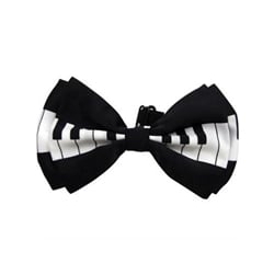 Black and White Keyboard Bow Tie