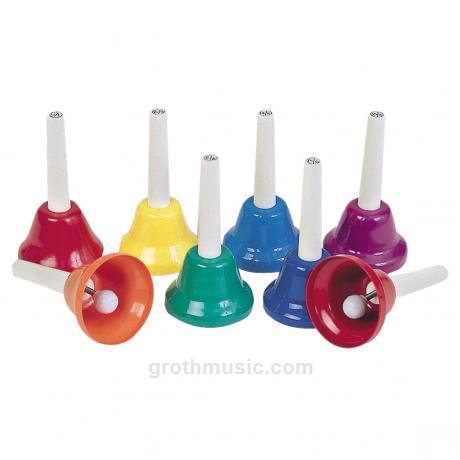 Creacom 8 Note Diatonic Metal Bell Colorful Handbell Hand Percussion Bells Kit Musical Toy for Kids Children for Musical Learning Teaching 