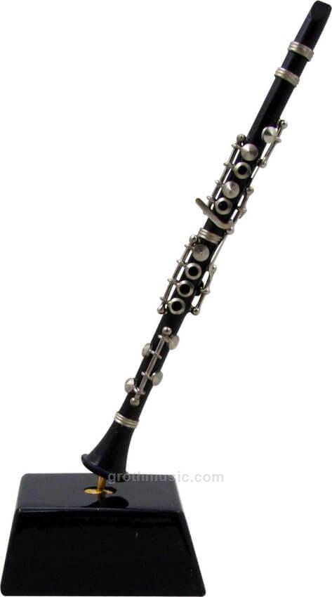 5" CLARINET Miniature on Stand Much Detail Great Music Gift Brand NEW in Box 